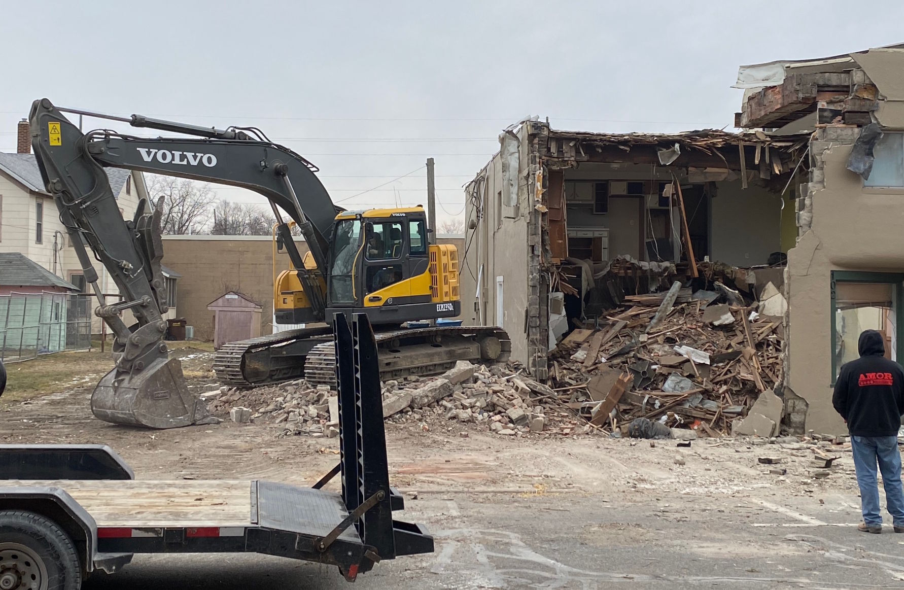 Downtown building coming down